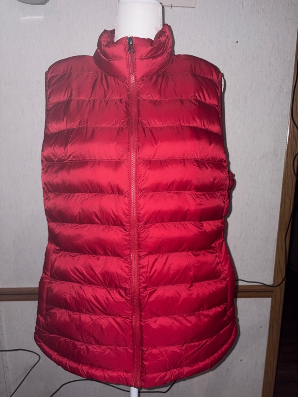 32 Degrees Red Quilted Puffer Vest with Stand Collar